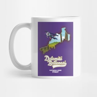 Dolomiti Bellunesi Italy National Park Map Mug